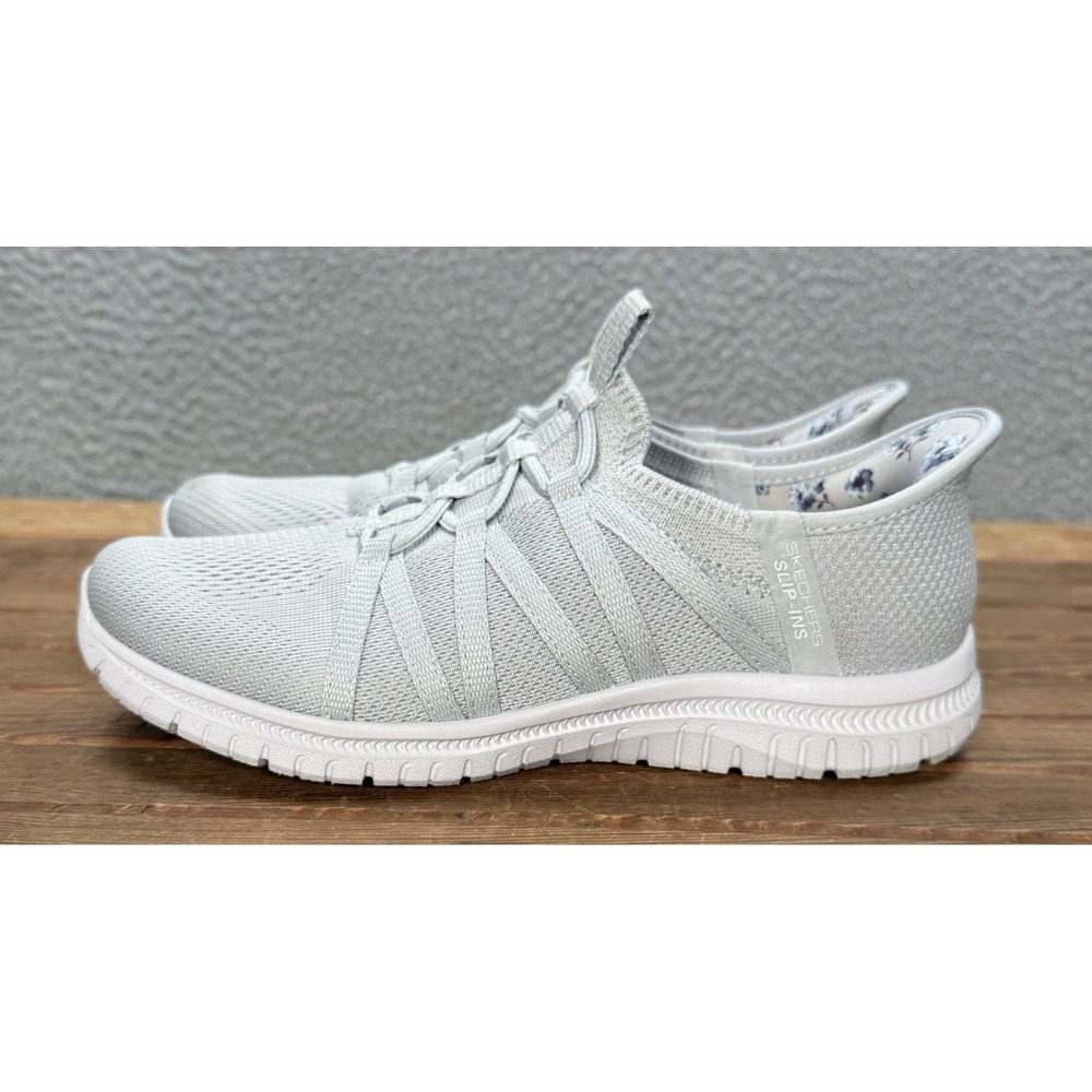 Skechers Shoes Womens 6 Gray Slip Ins Virtue Glow Wide Fit Lightweight Casual